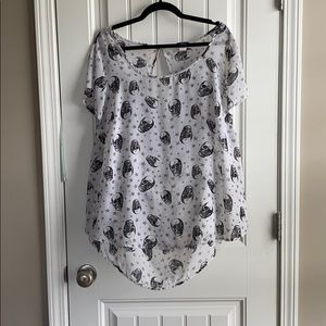 Torrid 1 skull blouse cowl back